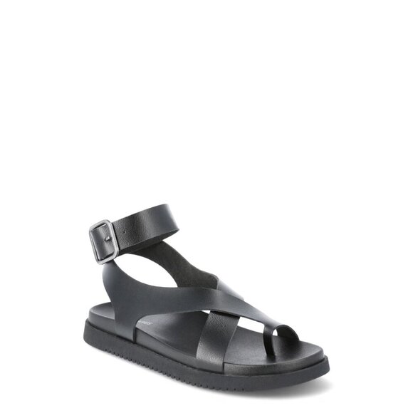 No Boundaries Shoes - No Boundaries Women's X-Strap Toe Loop Sandals, Size 7, Black, Medium Width